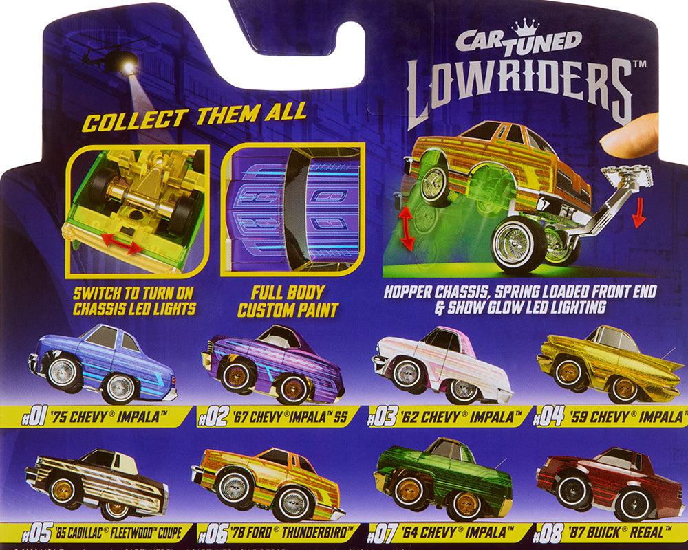 CarTuned 1:64 Lowriders SHOW GLOW 2026 Series 3 Set of 8 Styles – L.E.D. Light Up Chassis