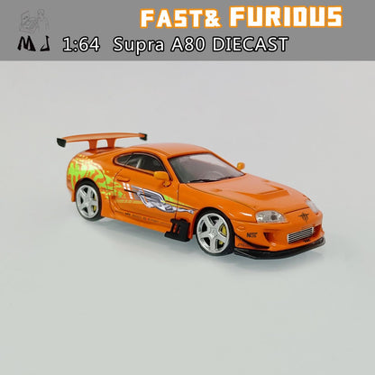 MJ Model 1:64 Supra A80 Orange Fast & Furious