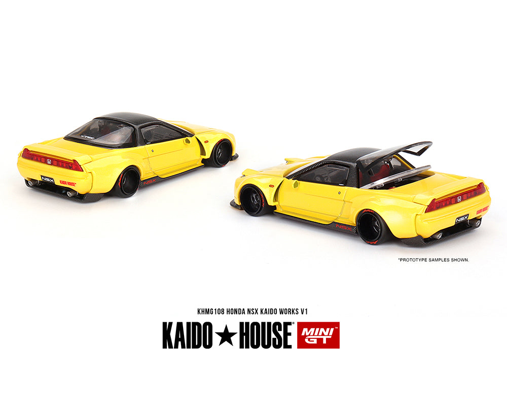 MiniGT X Kaido House 1:64 Honda NSX Kaido WORKS V1 – Yellow