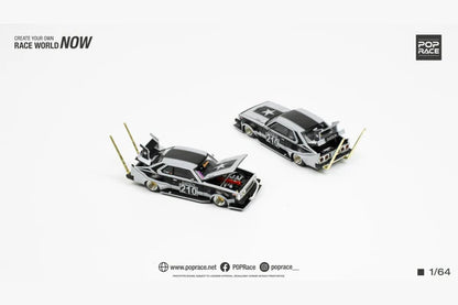 Pop Race 1:64 Skyline C210 Kaido Racer Bosozuku - Matte Black