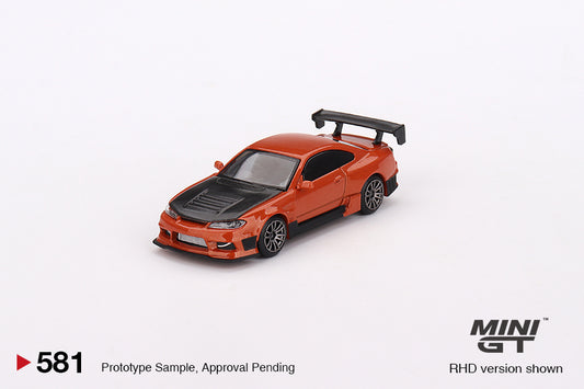 MiniGT 1:64 Nissan Silvia S15 D-MAX Metallic Orange – MiJo Exclusive #581