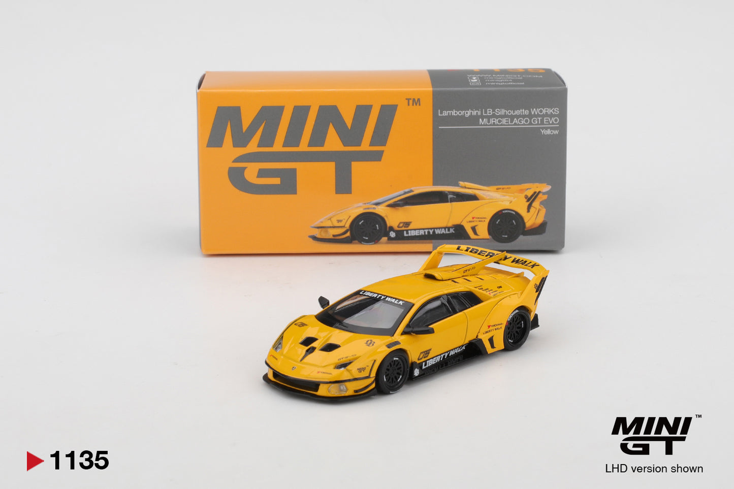 MiniGT 1:64 LB-Silhouette Works Murcielago GT Evo – Yellow #1135