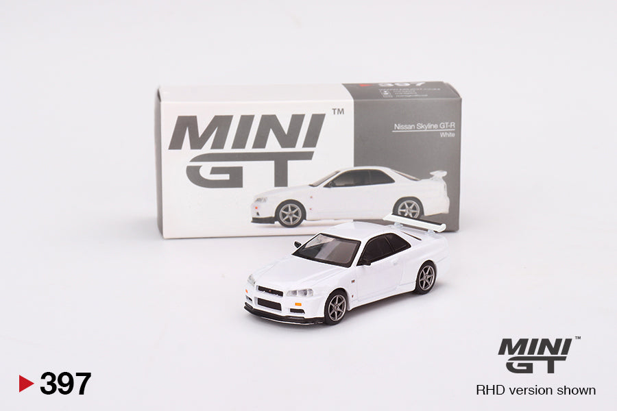 MiniGT 1:64 Nissan Skyline GT-R (R34) V-Spec N1 White - MiJo Exclusive #397