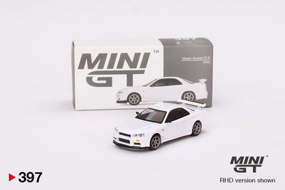 MiniGT 1:64 Nissan Skyline GT-R (R34) V-Spec N1 White - MiJo Exclusive #397