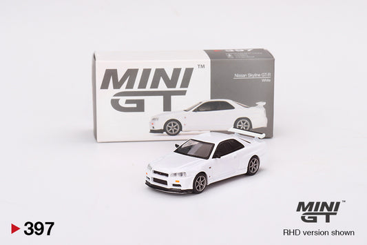 MiniGT 1:64 Nissan Skyline GT-R (R34) V-Spec N1 White - MiJo Exclusive #397