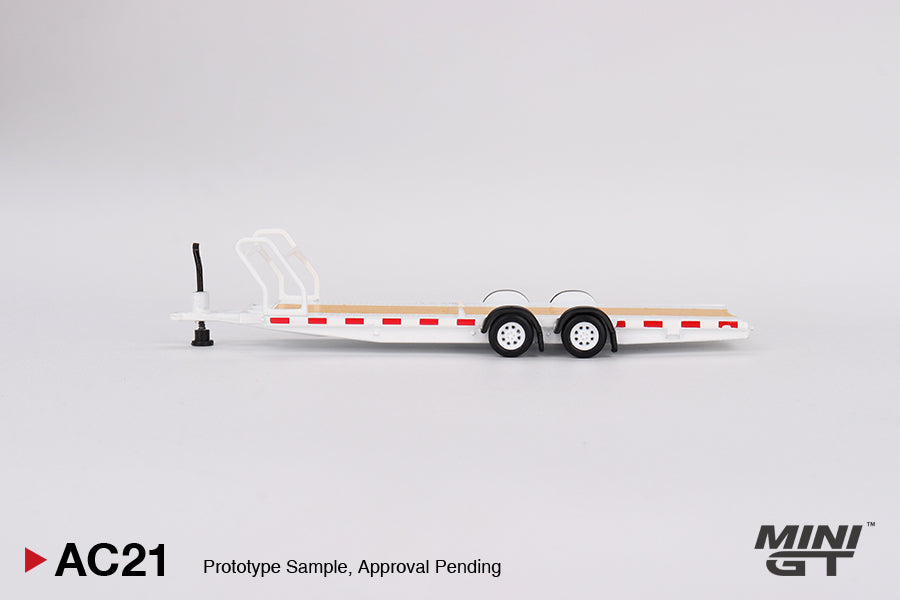 MiniGT 1:64 Car Hauler Trailer – White #AC21