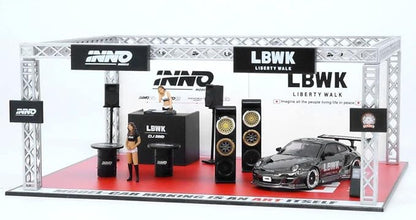 Inno64 1:64 DIO64 - LBWK Auto Salon Diorama Hong Kong Toycar Show 2021 Exclusive - Porsche 997 Black Chrome