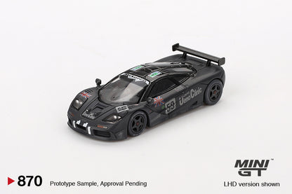 ** Limit 2 ** MiniGT 1:64 McLaren F1 GTR #59 1995 Le Mans 24Hr Winner – Post-Race Weathered Matte Black #870
