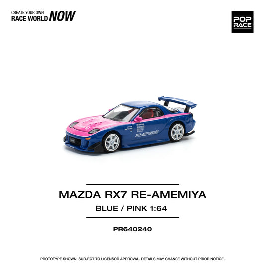 Pop Race 1:64 Mazda RX-7 RE-Amemiya - Blue/Pink