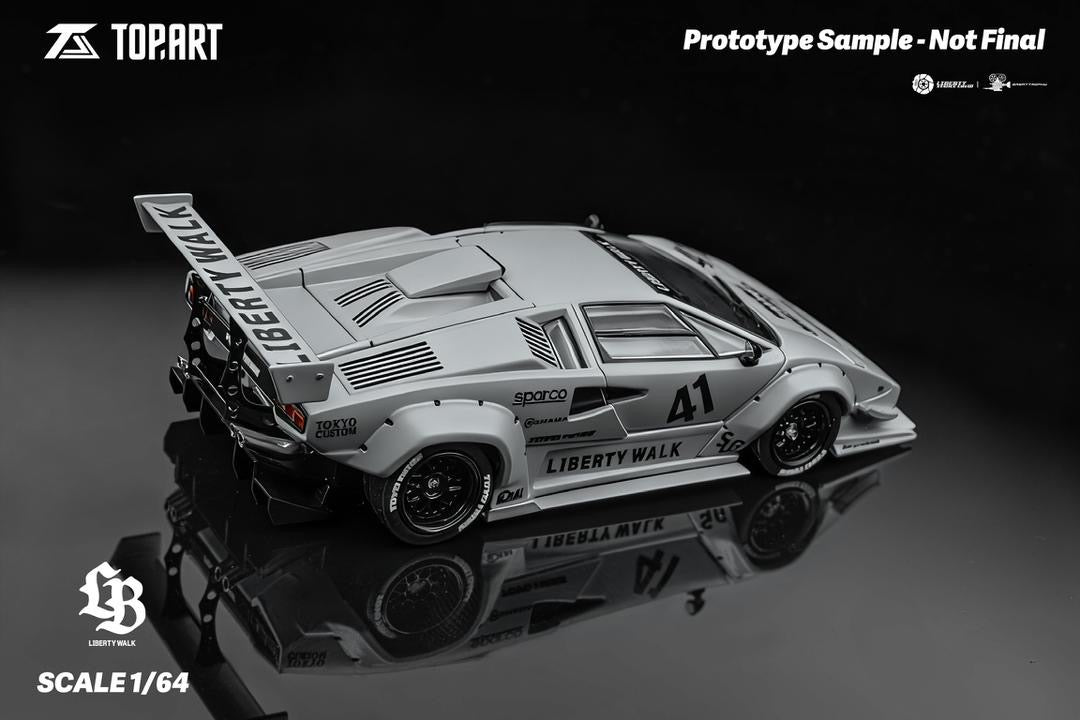 TopArt 1:64 LBWK Lamborghini Countach - Matte Grey