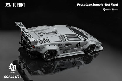 TopArt 1:64 LBWK Lamborghini Countach - Matte Grey