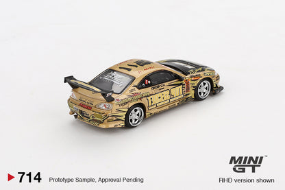 MiniGT 1:64 Nissan Silvia (S15) Top Secret D1GP - Gold #714