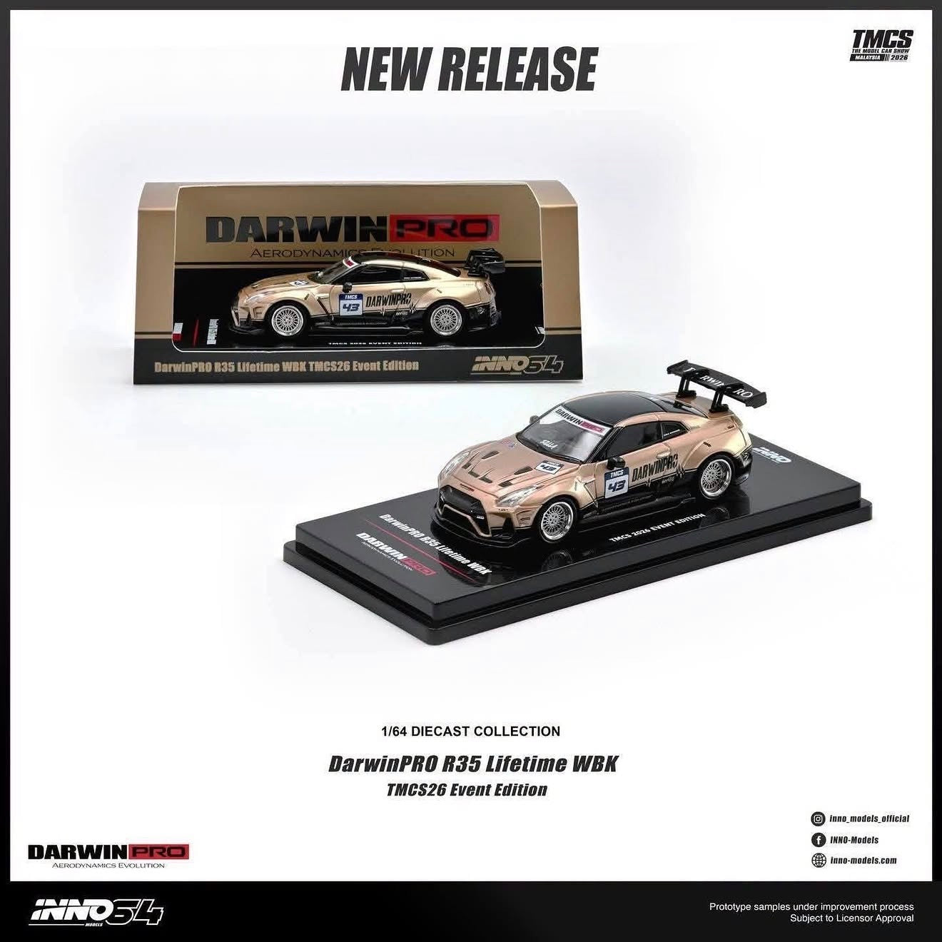 Inno64 1:64 2026 TMCS Exclusive - Darwin Pro R35 Lifetime WBK