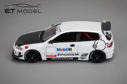 ET Model x Model Collect MC 1:64 Pandem Civic EG6 Rocket Bunny - Mobil 1