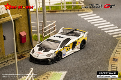 Star Model 1:64 LBWK LB-Silhouette Works Lamborghini Aventador GT Evo LP700-4 - White Lightning #23 Livery