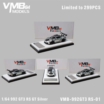 VMB 1:64 Porsche 992 GT3RS Silver - Resin Model