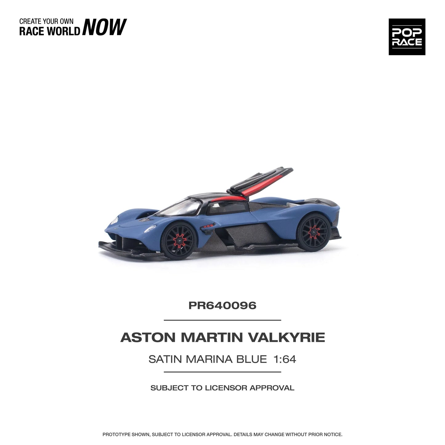 Pop Race 1:64 Aston Martin Valkyrie - Satin Marina Blue