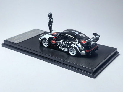 MyModelCollect 1:64 Porsche RWB 964 High Wing White Bone Dragon With Figure