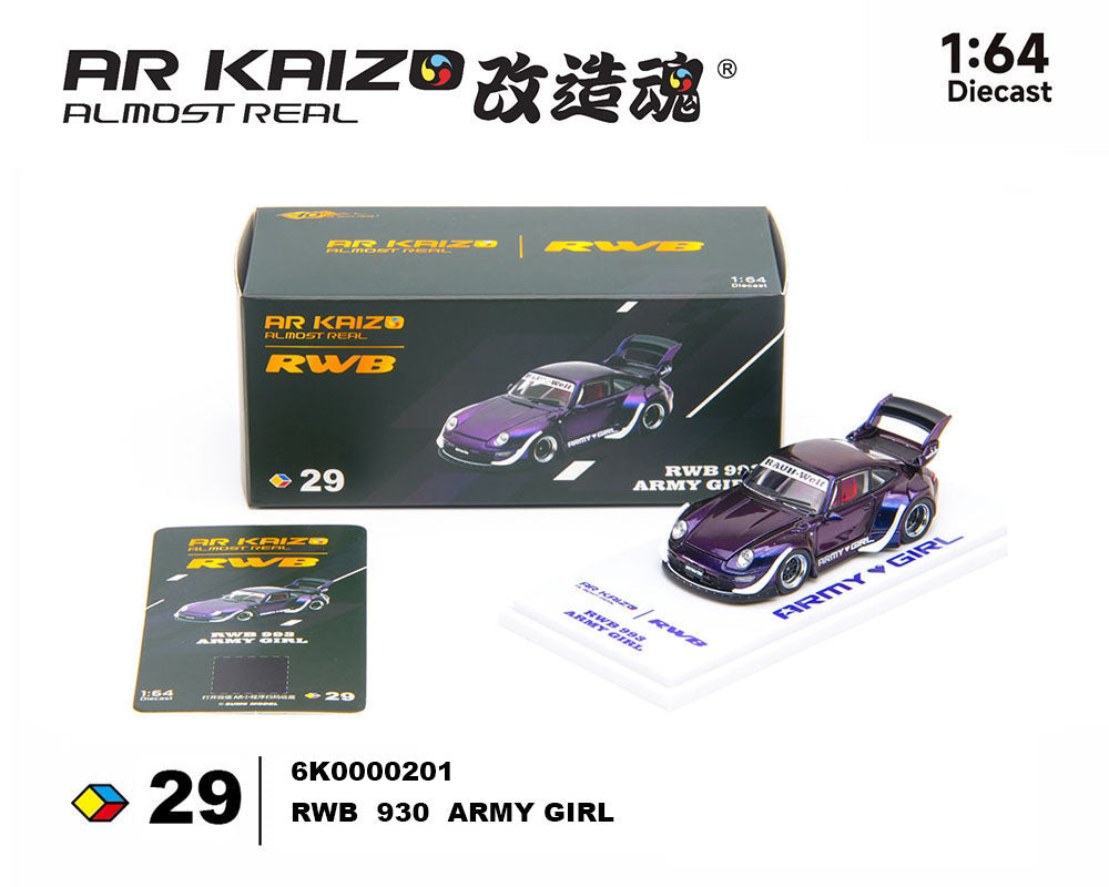 Almost Real 1:64 KAIZO RWB 993 Army Girl Special Edition – Candy Purple