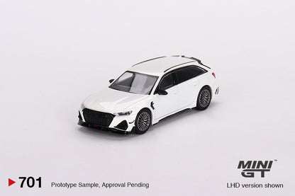 MiniGT 1:64 Audi ABT RS6-R Glacier White Metallic – MiJo Exclusive #701