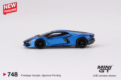 MiniGT 1:64 Lamborghini Revuelto – Blu Eleos – MiJo Exclusive #748