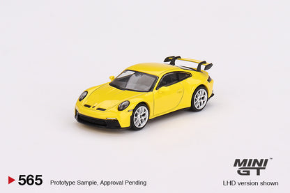 MiniGT 1:64 Porsche 911 (992) GT3 Racing Yellow – MiJo Exclusive #565