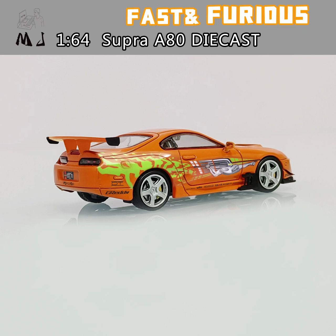 MJ Model 1:64 Supra A80 Orange Fast & Furious