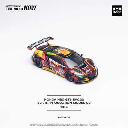 Pop Race 1:64 Honda NSX GT3 EVO22 EVA RT Production Model 02 - Red