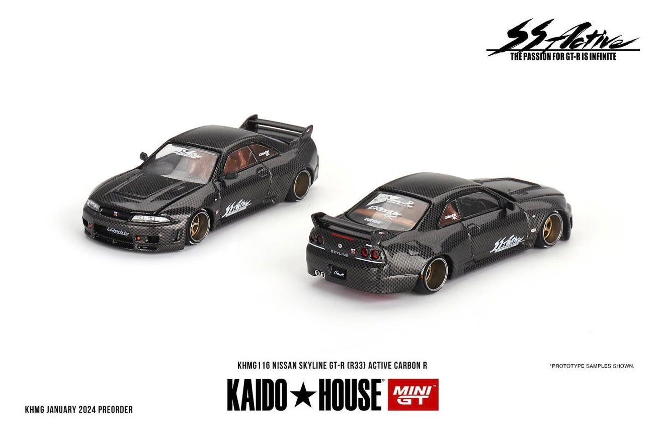 Kaido House 1:64 Nissan Skyline GT-R (R33) Active Carbon R - Regular & Chase PAIR