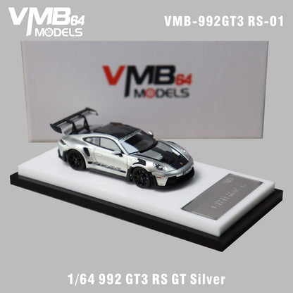 VMB 1:64 Porsche 992 GT3RS Silver - Resin Model