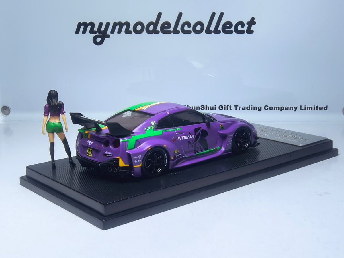 MyModelCollect 1:64 LBWK GT-R R35 With Figure - Matte Purple