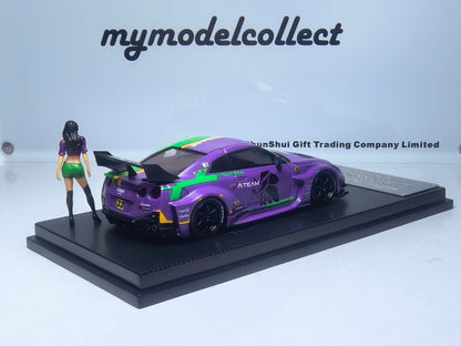 MyModelCollect 1:64 LBWK GT-R R35 With Figure - Matte Purple