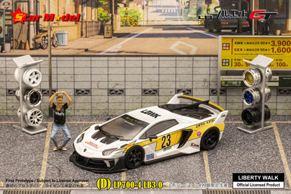 Star Model 1:64 LBWK LB-Silhouette Works Lamborghini Aventador GT Evo LP700-4 - White Lightning #23 Livery