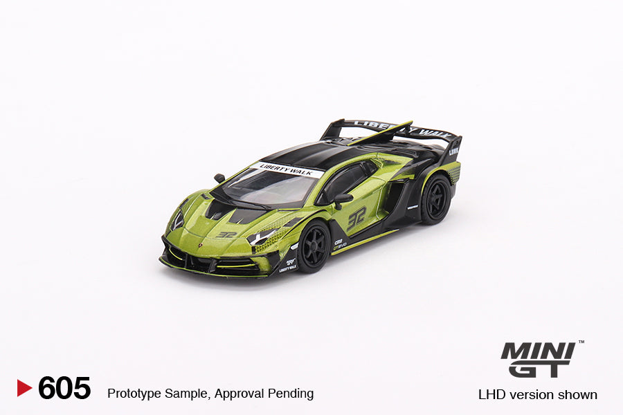 MiniGT 1:64 Lamborghini LB-Silhouette Works Aventador GT EVO – Lime - MiJo Exclusive #605