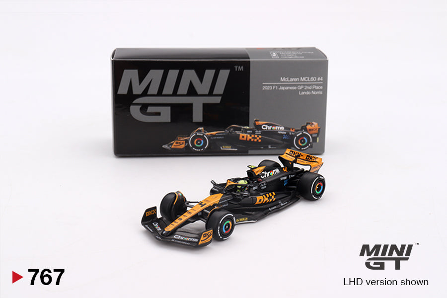 MiniGT 1:64 McLaren MCL60 #4 Lando Norris 2023 F1 Japan GP 2nd Place – MiJo Exclusive #767