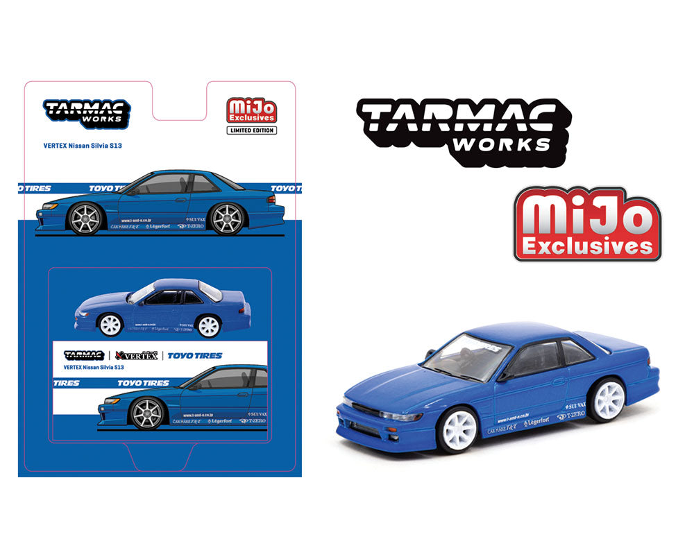 Tarmac Works 1:64 VERTEX Nissan Silvia S13 TOYO TIRES – Blue Metallic – Global64