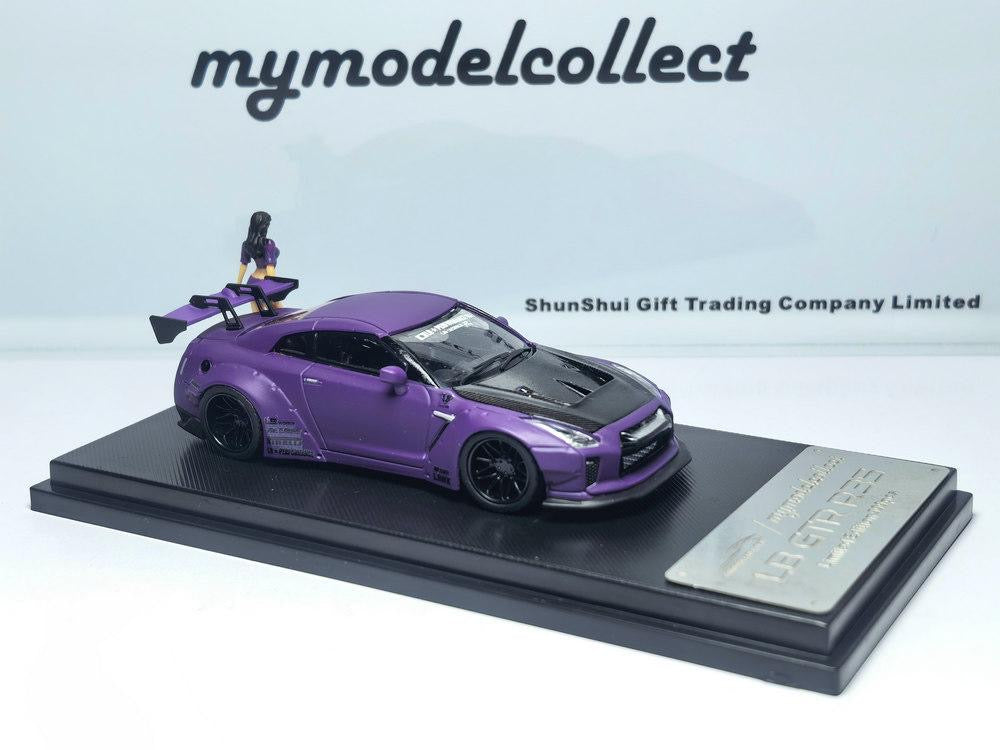 MyModelCollect 1:64 Nissan LBWK Liberty Walk GTR R35 v1.5 - Matte Purple With Figure