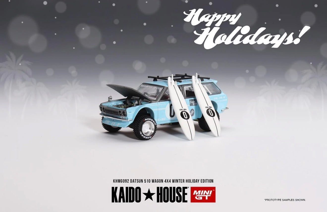 Kaido House 1:64 Datsun KAIDO 510 Wagon 4x4 Winter Holiday Edition - Regular & Chase PAIR