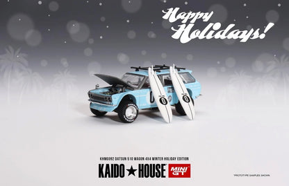 Kaido House 1:64 Datsun KAIDO 510 Wagon 4x4 Winter Holiday Edition - Regular & Chase PAIR