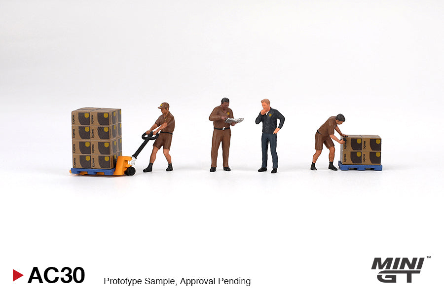 Ups Rack Miniatures MiniGT 1:64 UPS Figurine Driver And Workers AC30 – Myguycollectibles
