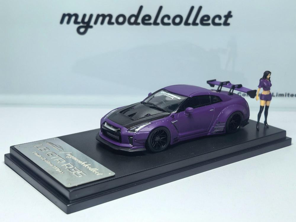 MyModelCollect 1:64 Nissan LBWK Liberty Walk GTR R35 v1.5 - Matte Purple With Figure