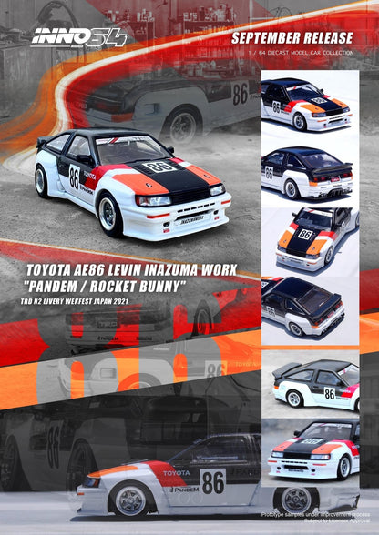 Inno64 1:64 Toyota AE86 Levin Inazuma Worx Pandem Rocket Bunny