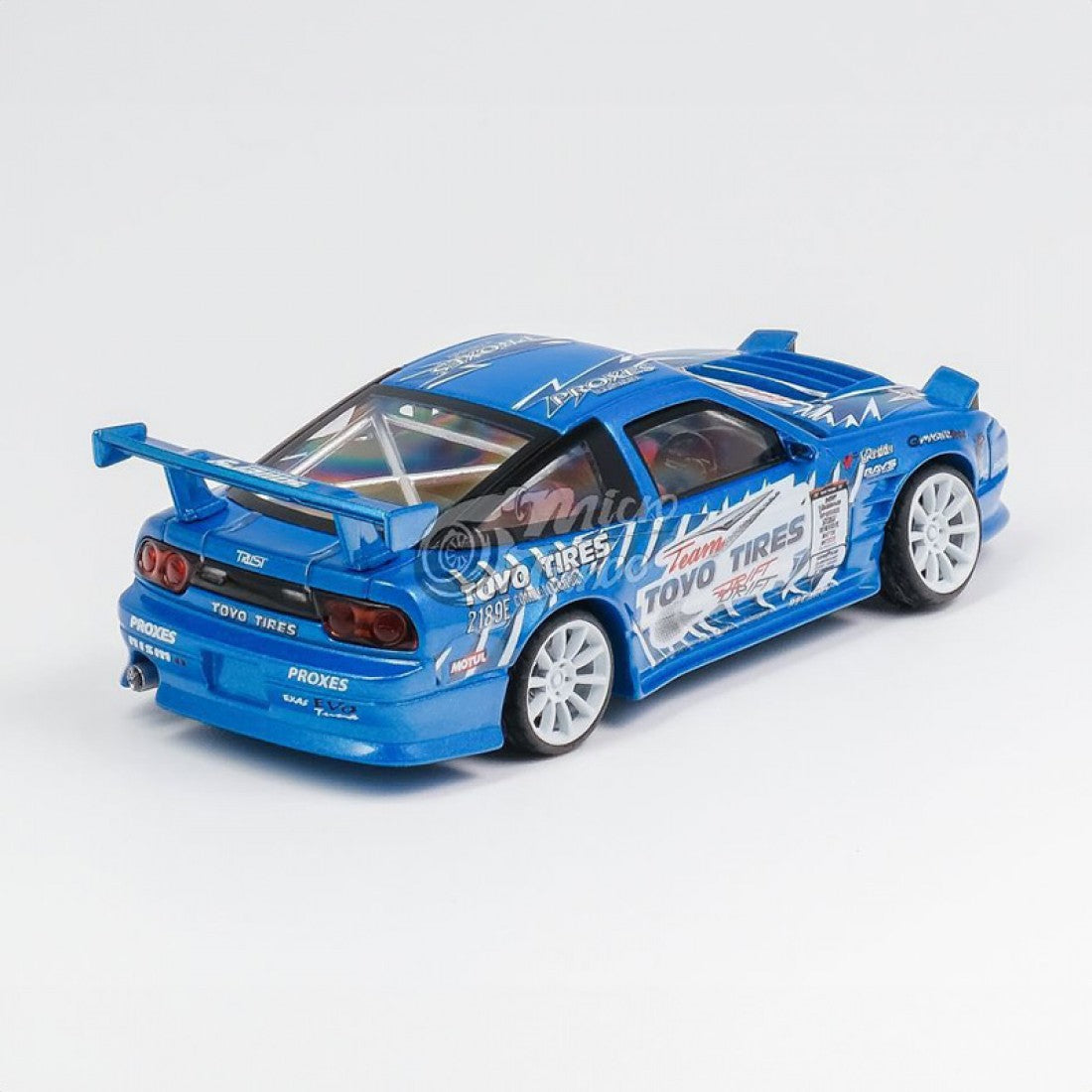 Micro Turbo 1:64 Nissan 180SX Metallic Blue - Toyo Tires Drift Livery