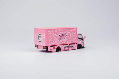 Micro Turbo 1:64 Custom Hoonipigasus Pink Pig Tow Truck Cab Hauler