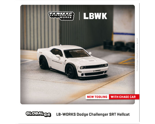 Tarmac Works 1:64 LB-WORKS Dodge Challenger SRT Hellcat – White – Global64