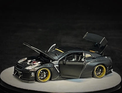 PGM 1:64 Rocket Bunny GT-R R35 Matte Black Luxury Version