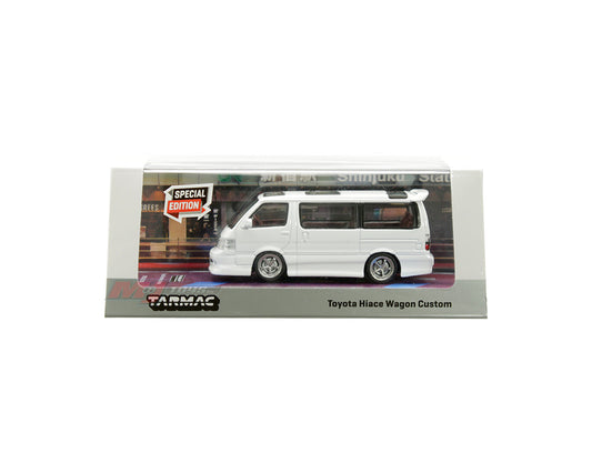 Tarmac Works 1:64 Toyota Hiace Wagon Custom – White – Special Edition – Road64