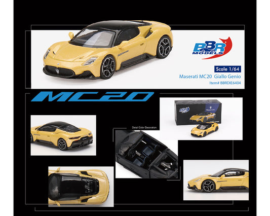 BBR Models 1:64 Maserati MC20 - Giallo Genio