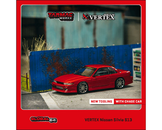 Tarmac Works 1:64 VERTEX Nissan Silvia S13 – Red Metallic – Global64