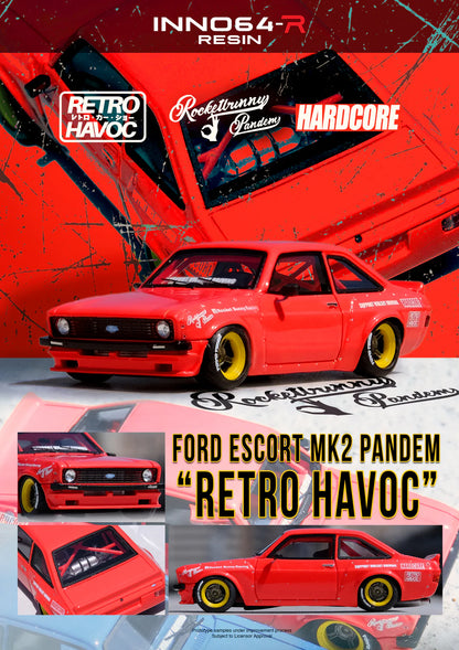 Inno64 1:64 Resin Model Ford Escort MK2 Pandem "Emotion" Retro Havoc - *2 Styles*